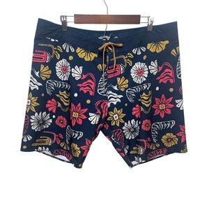 Billabong Sundays Airlite Board Shorts Mens 38 Navy Blue Skull Floral Recycler